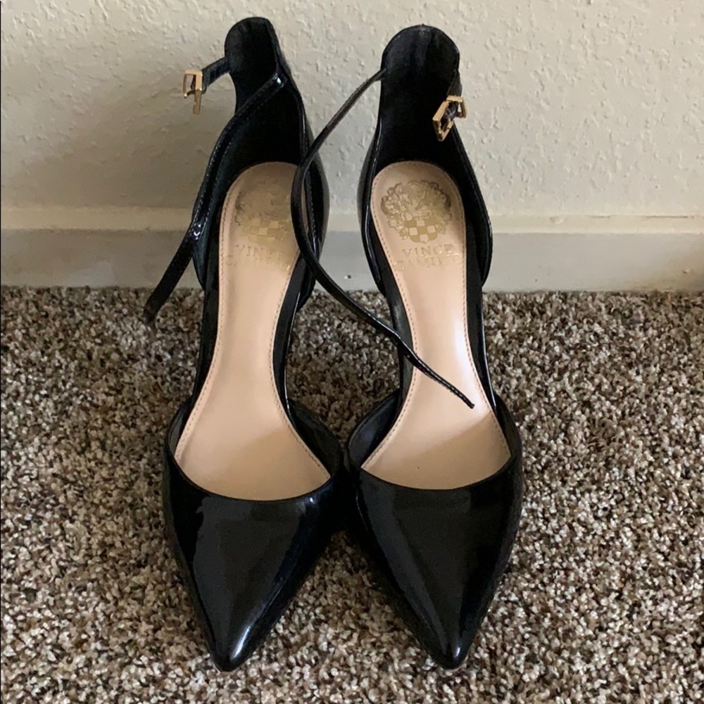 Vince camuto patent leather heels with ankle band